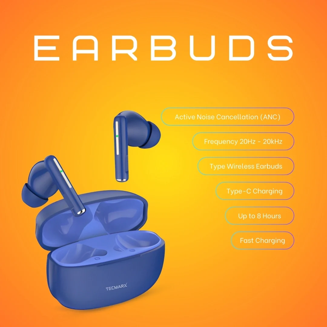 Tecmarx Vibe Bluetooth Earbuds | 30 Hr Playtime  | Balance Sound - Image 18