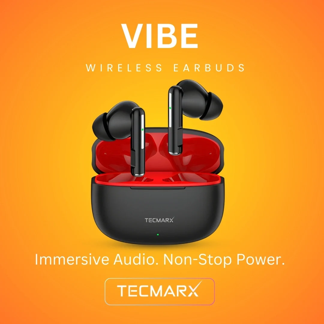 Tecmarx Vibe Bluetooth Earbuds | 30 Hr Playtime  | Balance Sound - Image 6